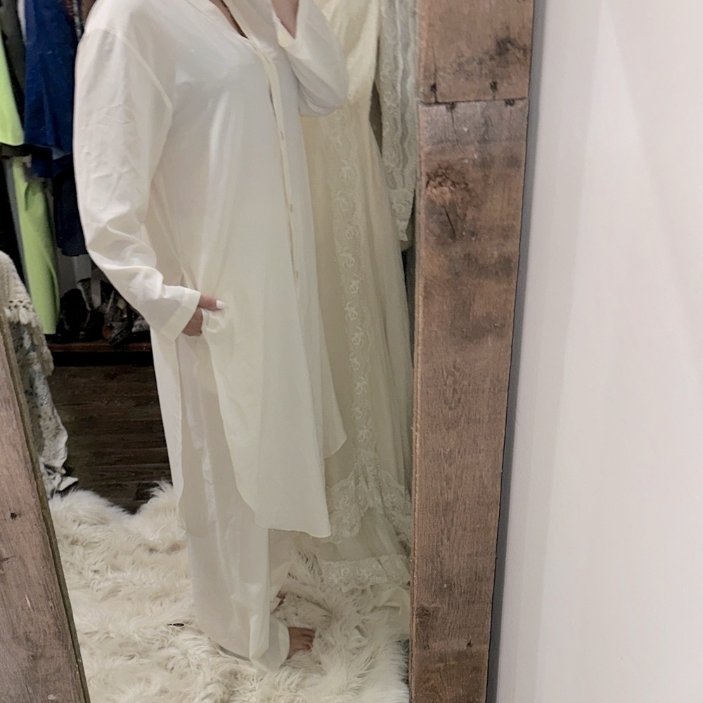 Josie vintage Elegant Cream Women's pants Set size large